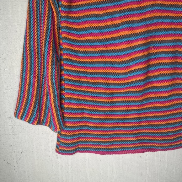 Vintage Girls Casual Wear Vibrant Multi-Color Striped Knit Sweater | Tag Sz: S - Picture 11 of 13